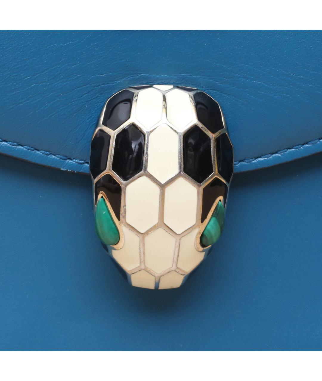 BVLGARI Синяя кожаная сумка через плечо, фото 8