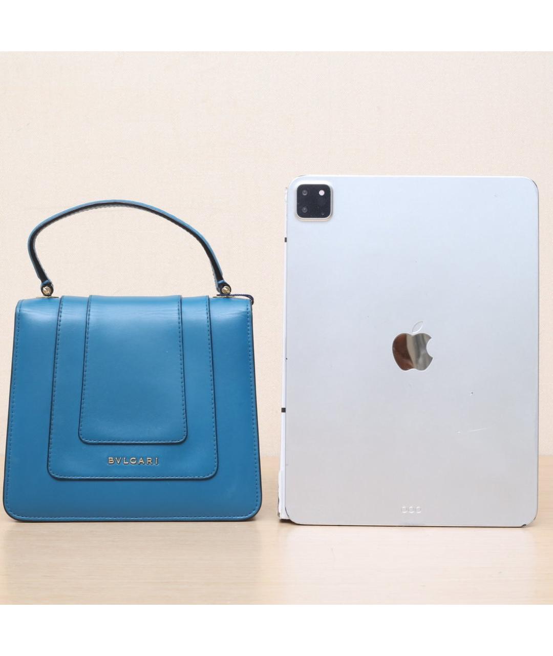 BVLGARI Синяя кожаная сумка через плечо, фото 7