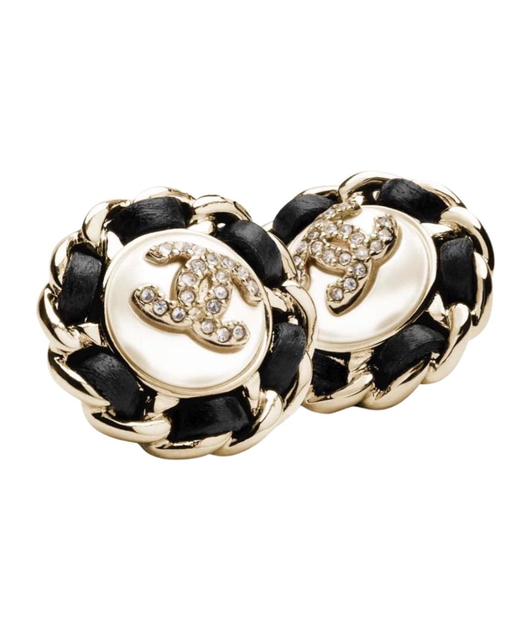 CHANEL Золотые металлические серьги, фото 1