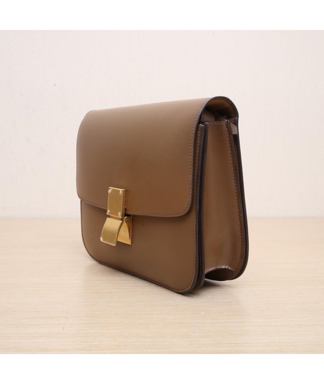 CELINE Коричневая кожаная сумка через плечо, фото 4
