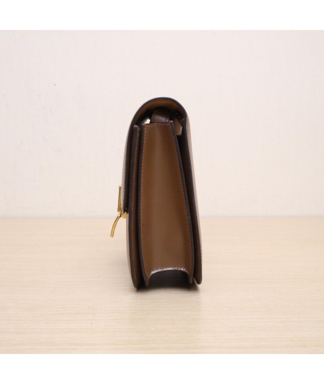 CELINE Коричневая кожаная сумка через плечо, фото 5