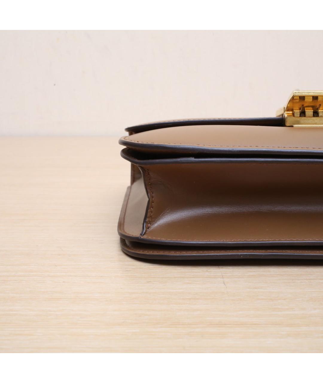 CELINE Коричневая кожаная сумка через плечо, фото 9
