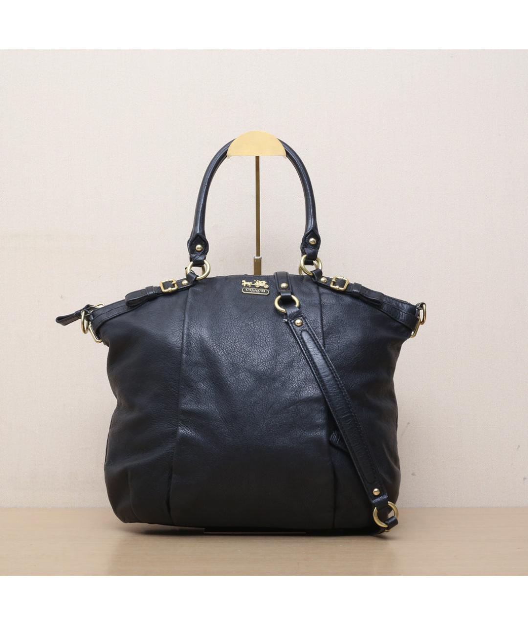 COACH Черная кожаная сумка через плечо, фото 2