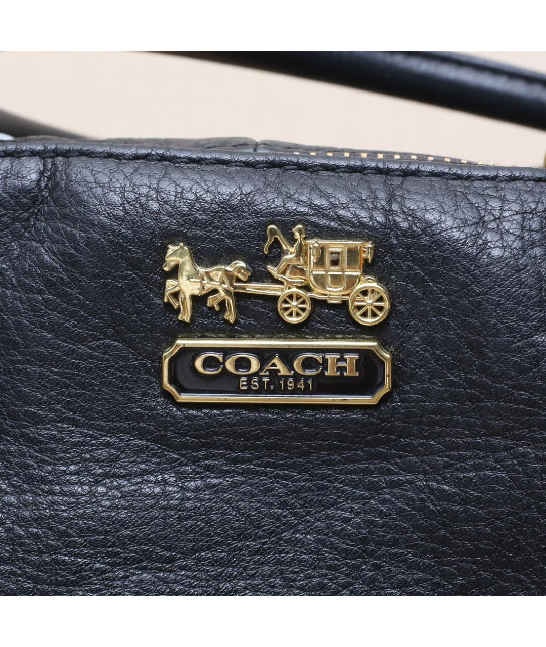 COACH Черная кожаная сумка через плечо, фото 8