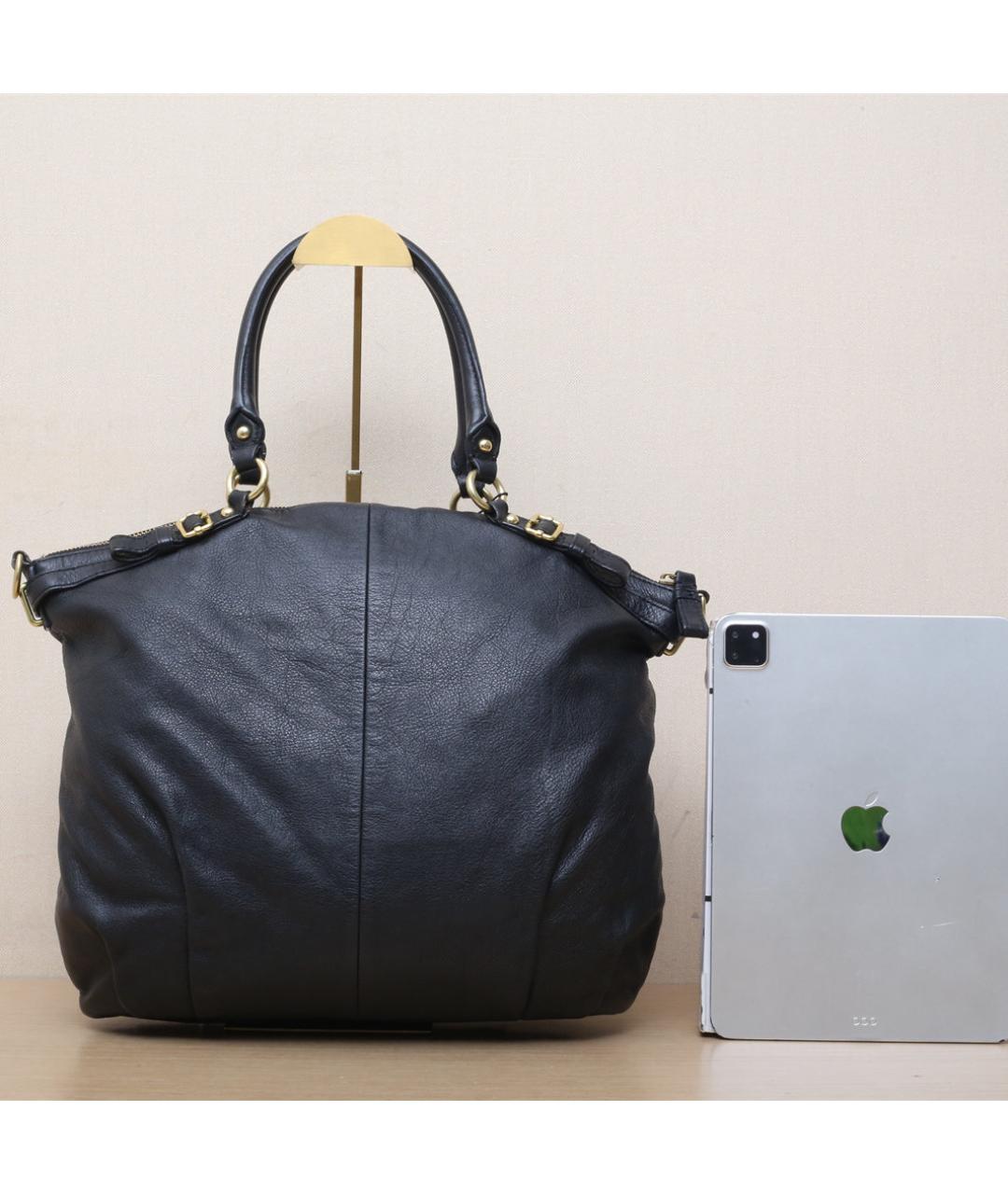 COACH Черная кожаная сумка через плечо, фото 7