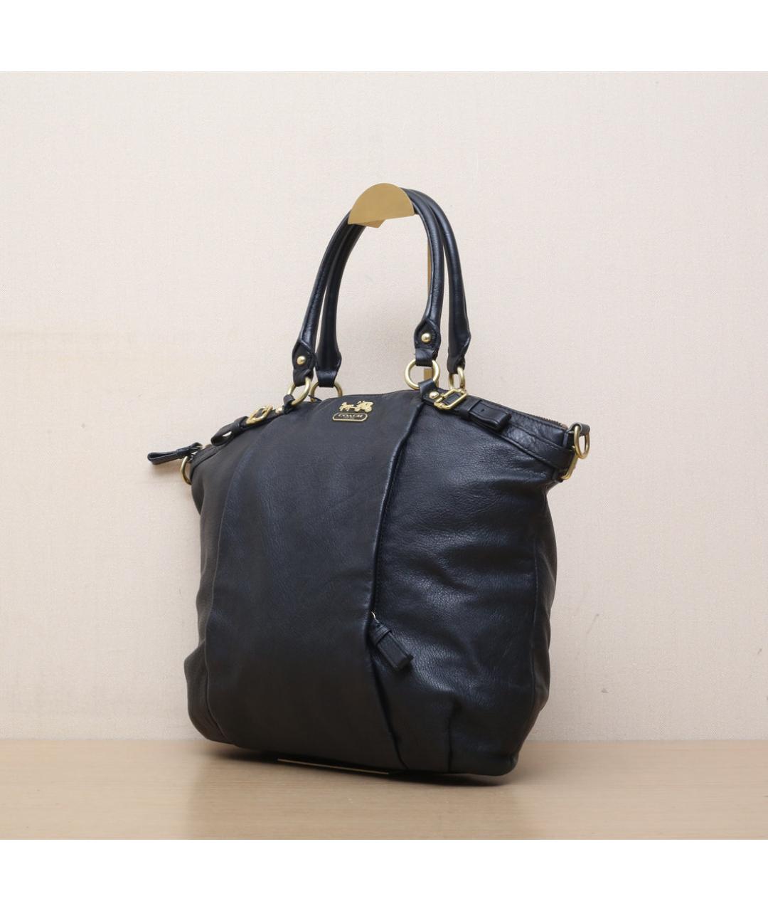 COACH Черная кожаная сумка через плечо, фото 4