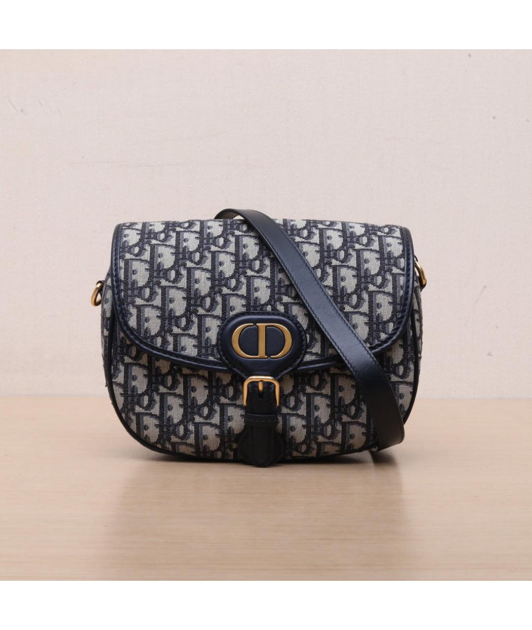 CHRISTIAN DIOR Темно-синяя тканевая сумка через плечо, фото 3