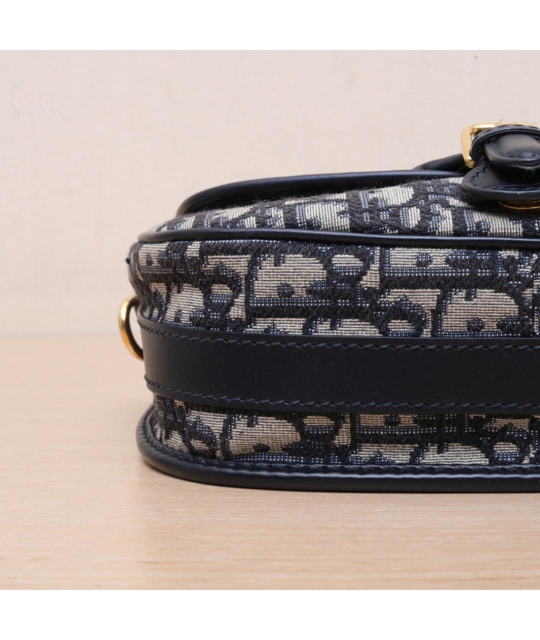 CHRISTIAN DIOR Темно-синяя тканевая сумка через плечо, фото 9