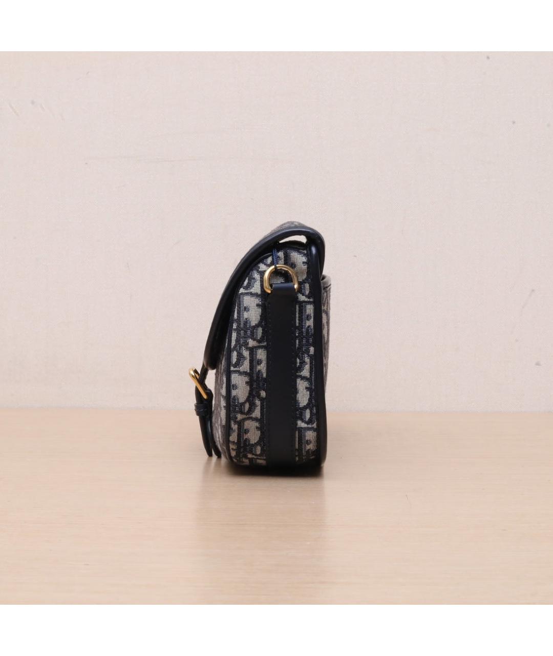 CHRISTIAN DIOR Темно-синяя тканевая сумка через плечо, фото 5