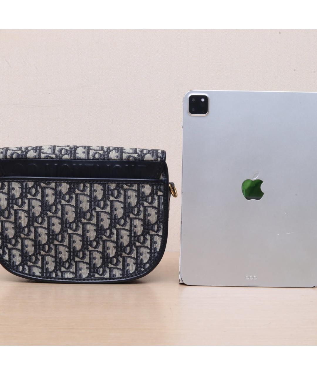 CHRISTIAN DIOR Темно-синяя тканевая сумка через плечо, фото 7