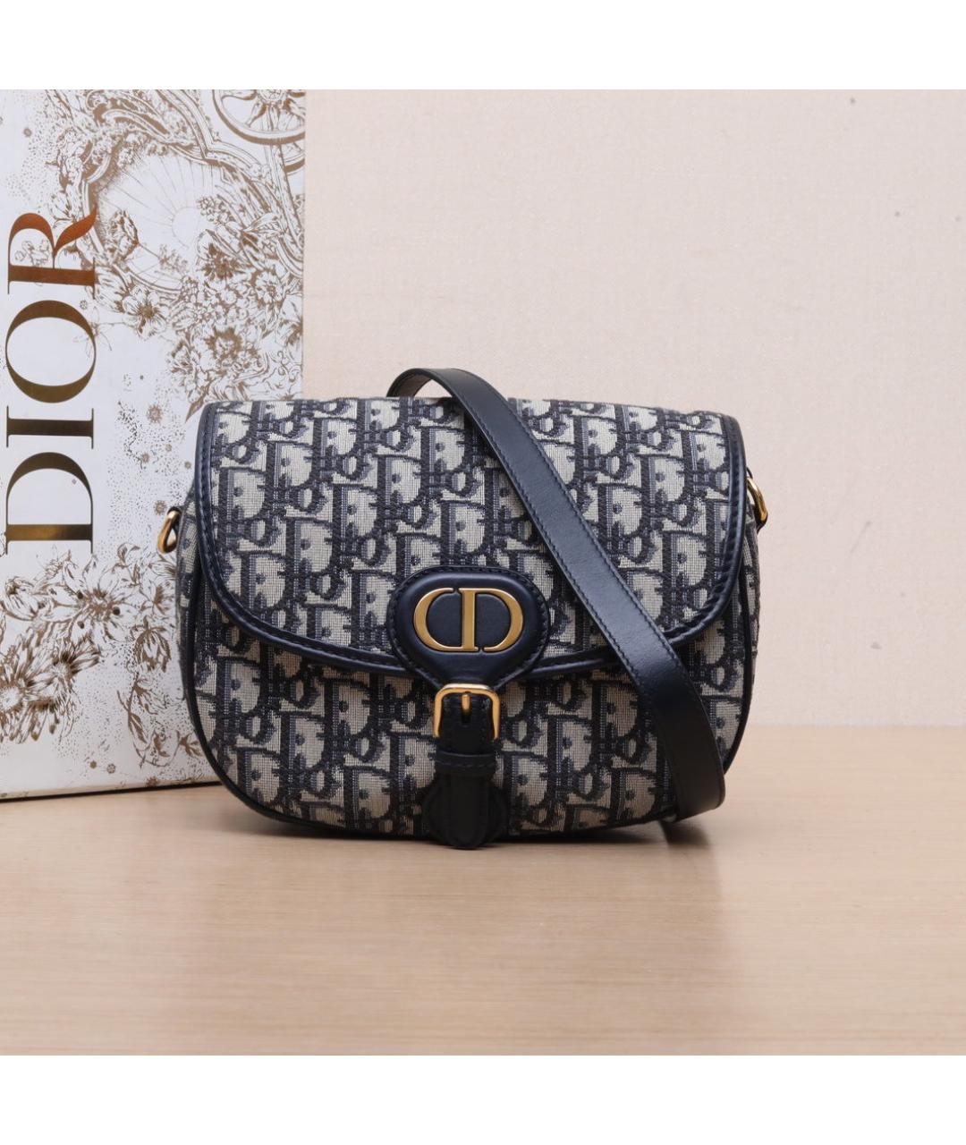 CHRISTIAN DIOR Темно-синяя тканевая сумка через плечо, фото 2