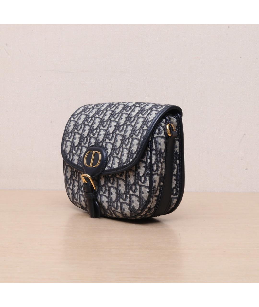 CHRISTIAN DIOR Темно-синяя тканевая сумка через плечо, фото 4