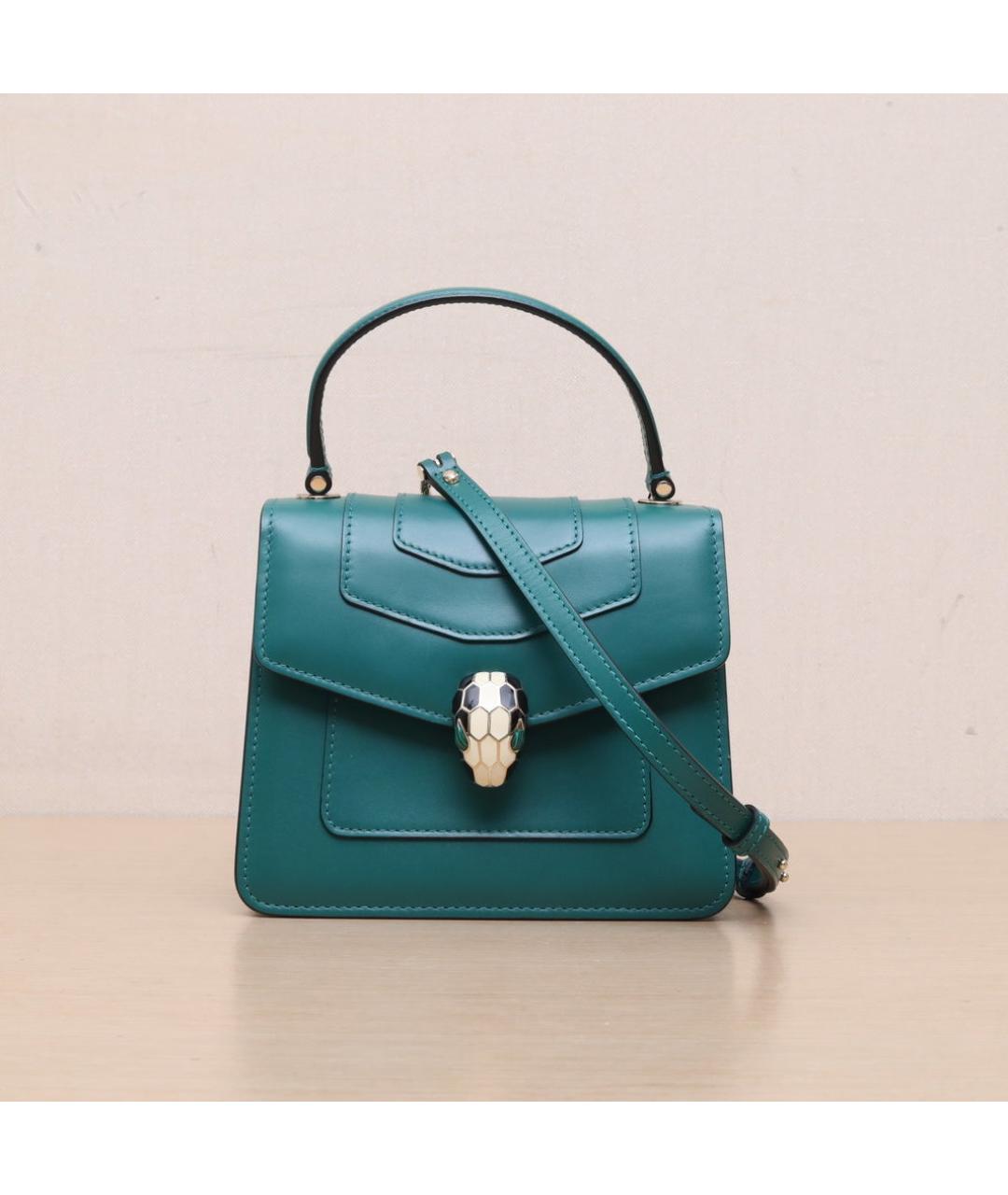 BVLGARI Зеленая кожаная сумка через плечо, фото 2