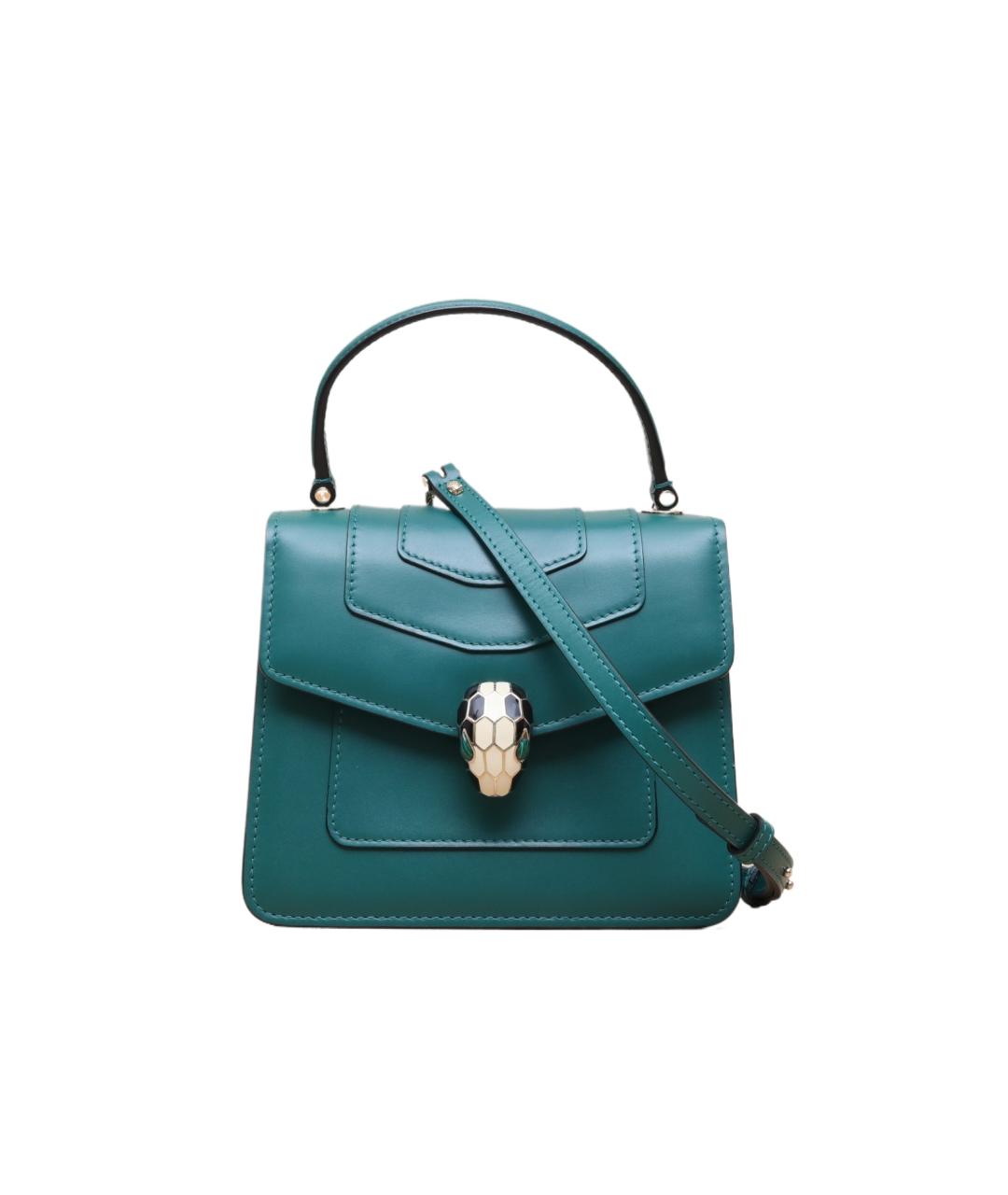 BVLGARI Зеленая кожаная сумка через плечо, фото 1