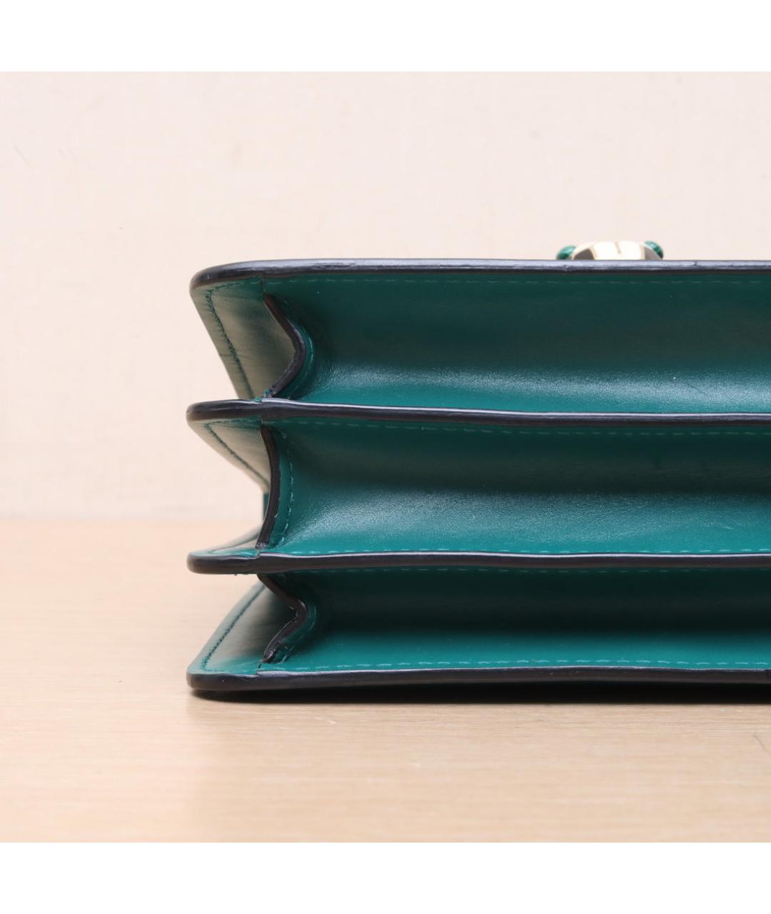 BVLGARI Зеленая кожаная сумка через плечо, фото 9
