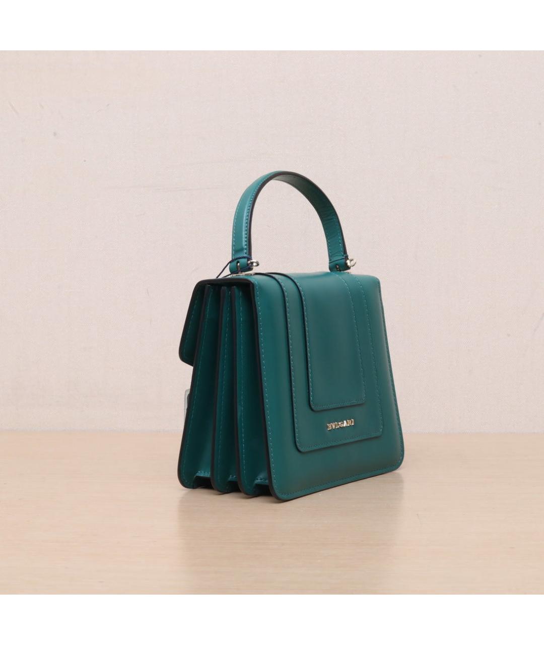 BVLGARI Зеленая кожаная сумка через плечо, фото 6