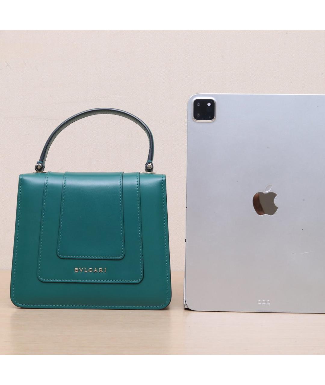 BVLGARI Зеленая кожаная сумка через плечо, фото 7