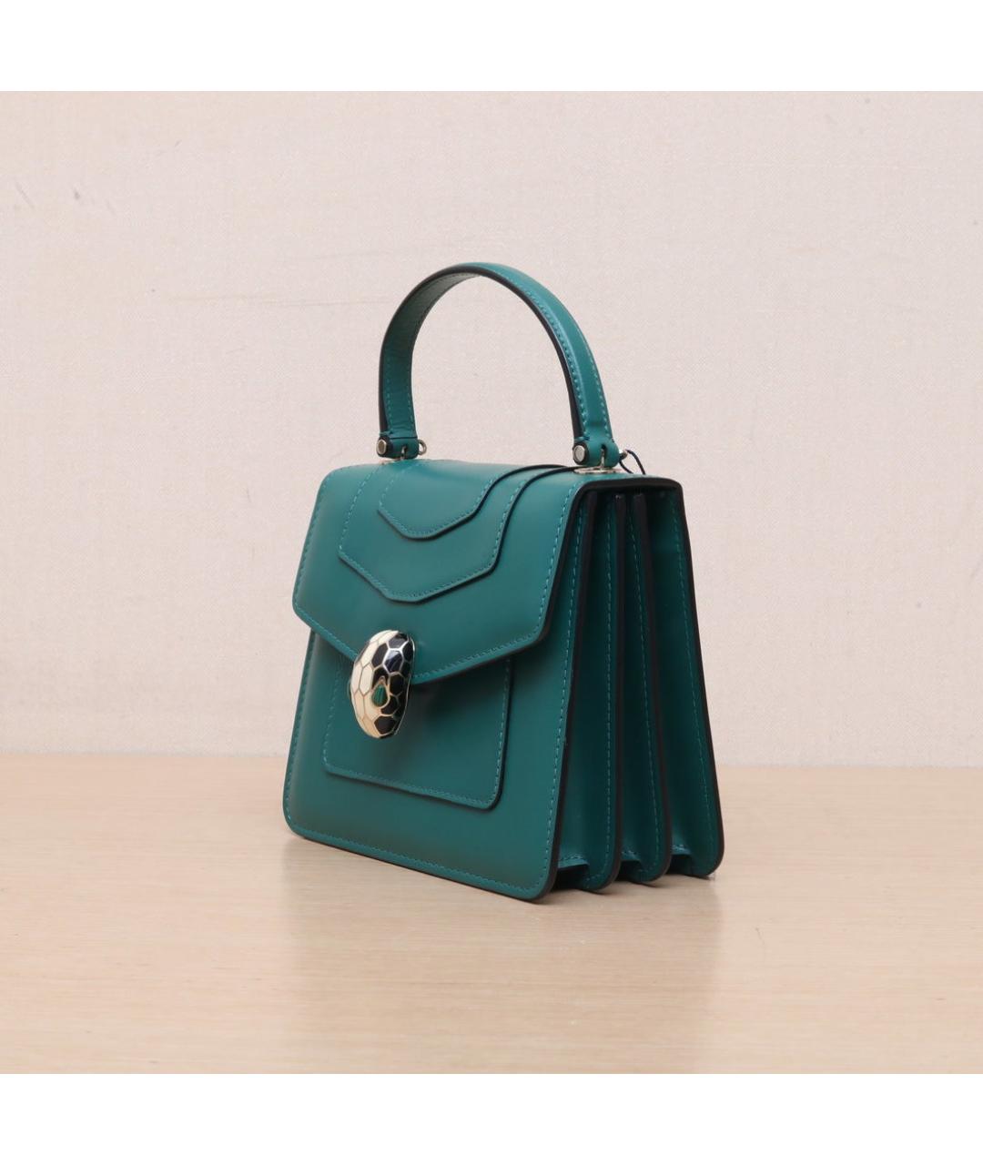 BVLGARI Зеленая кожаная сумка через плечо, фото 4