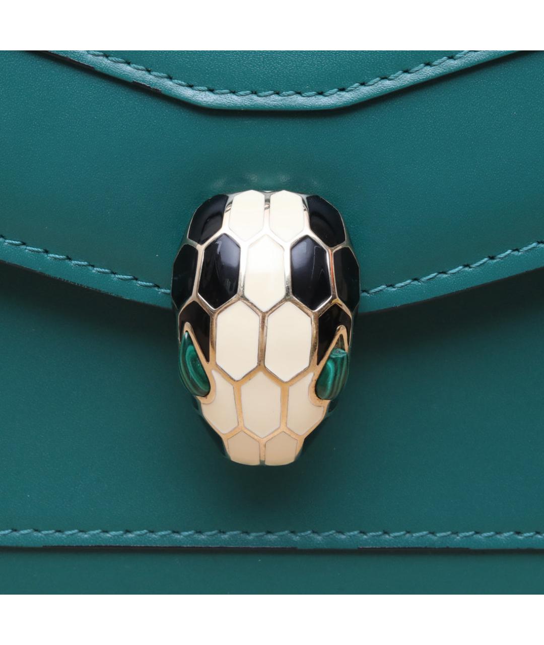 BVLGARI Зеленая кожаная сумка через плечо, фото 8