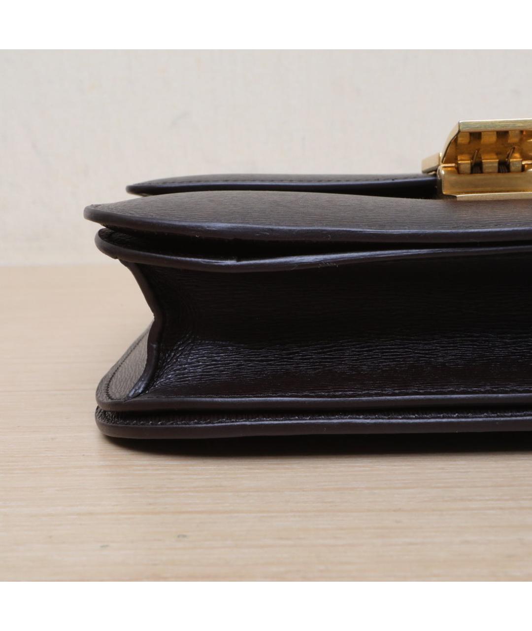 CELINE Коричневая кожаная сумка через плечо, фото 9