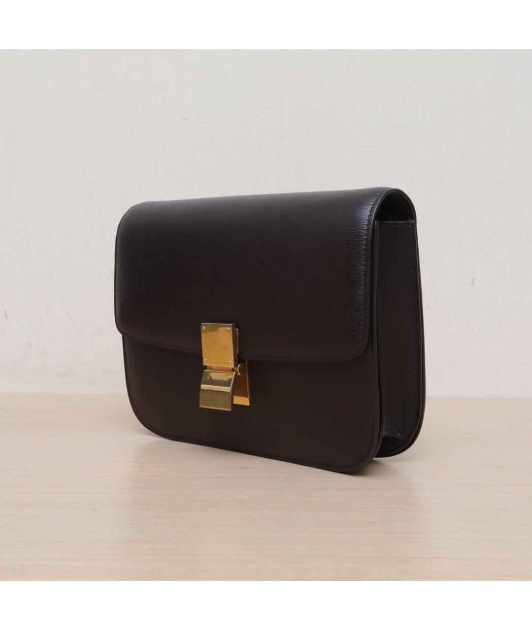 CELINE Коричневая кожаная сумка через плечо, фото 4