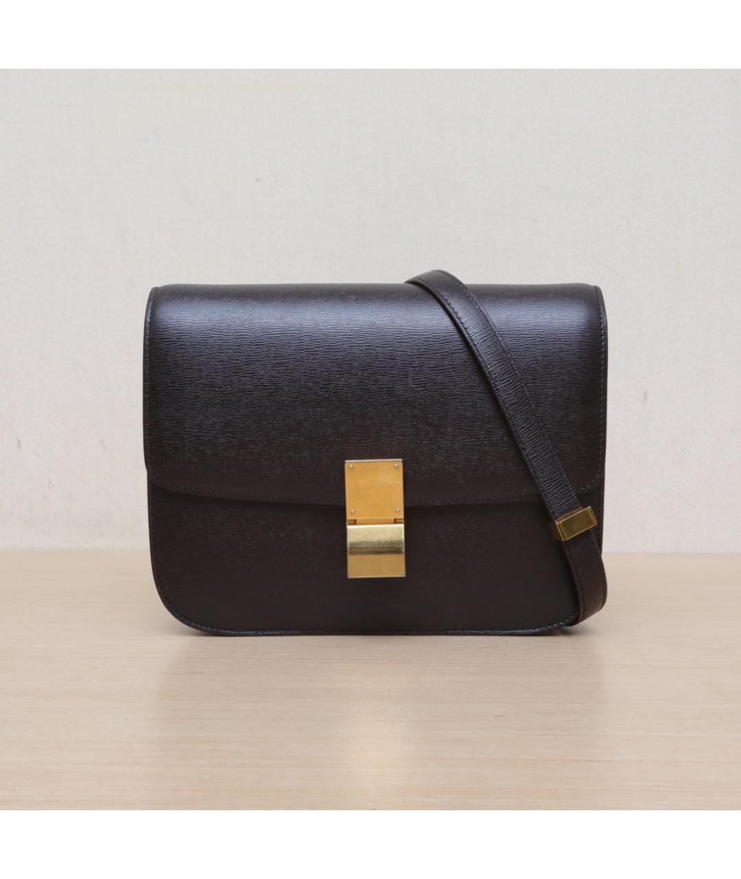 CELINE Коричневая кожаная сумка через плечо, фото 3