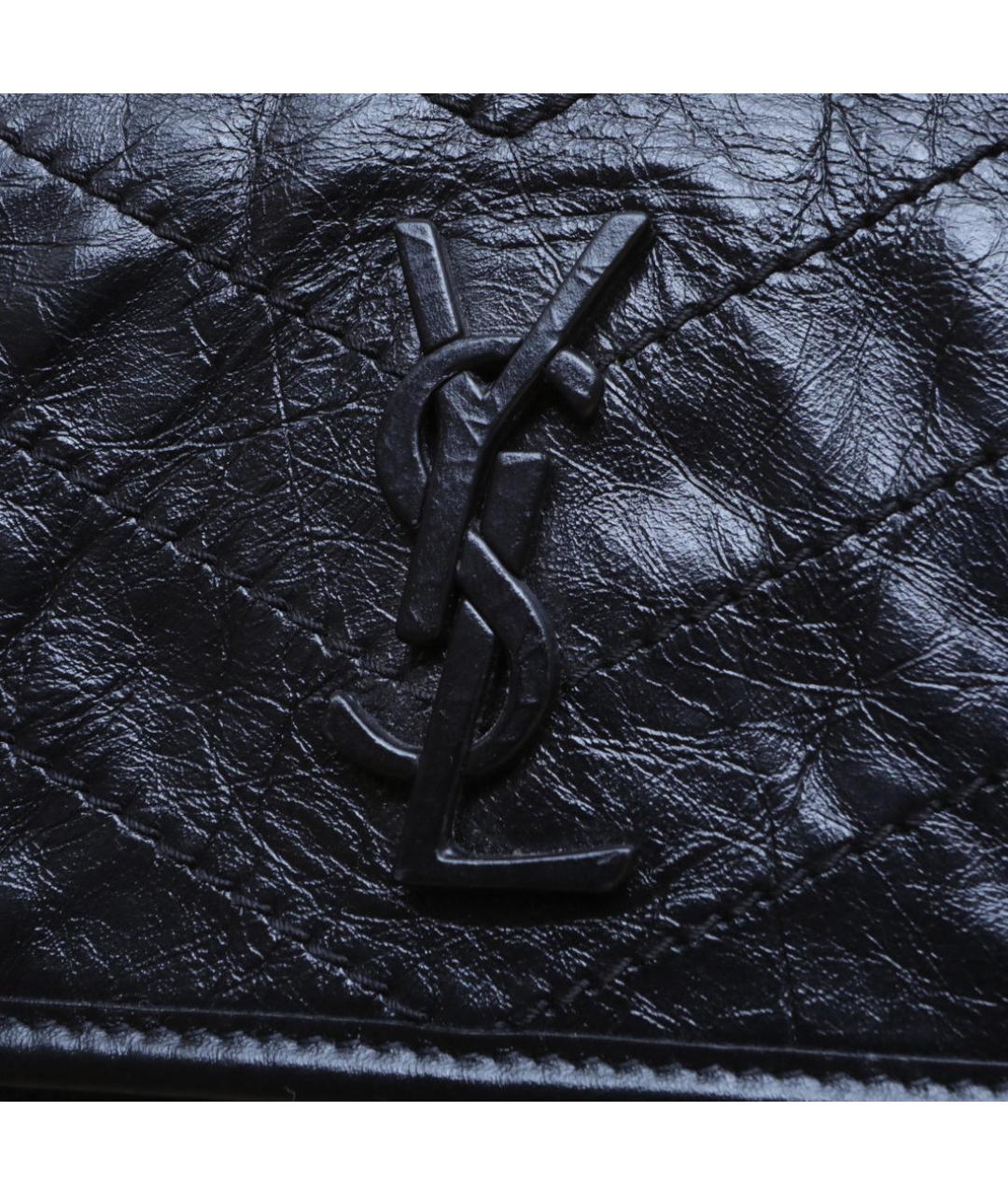 SAINT LAURENT Черная кожаная сумка через плечо, фото 8