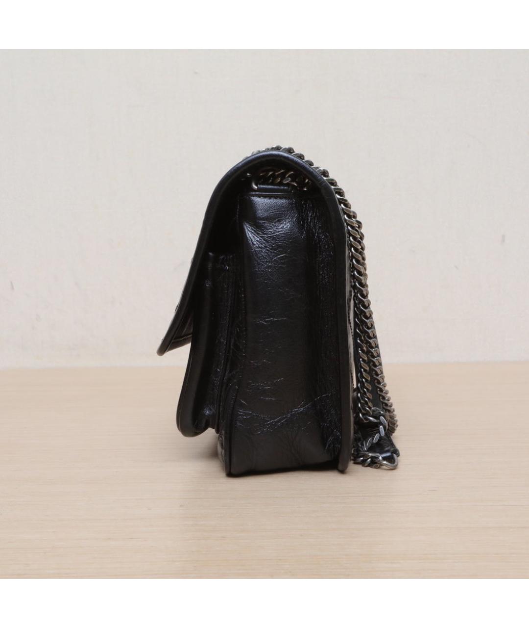 SAINT LAURENT Черная кожаная сумка через плечо, фото 5