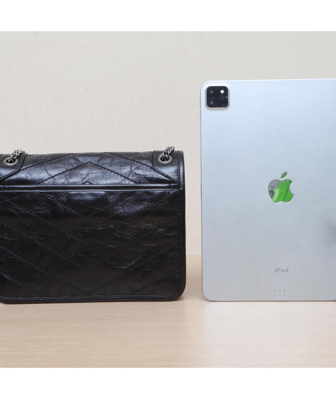 SAINT LAURENT Черная кожаная сумка через плечо, фото 7