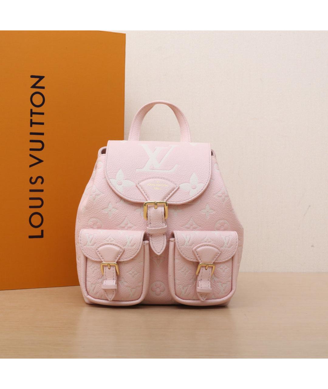 LOUIS VUITTON Розовый кожаный рюкзак, фото 2