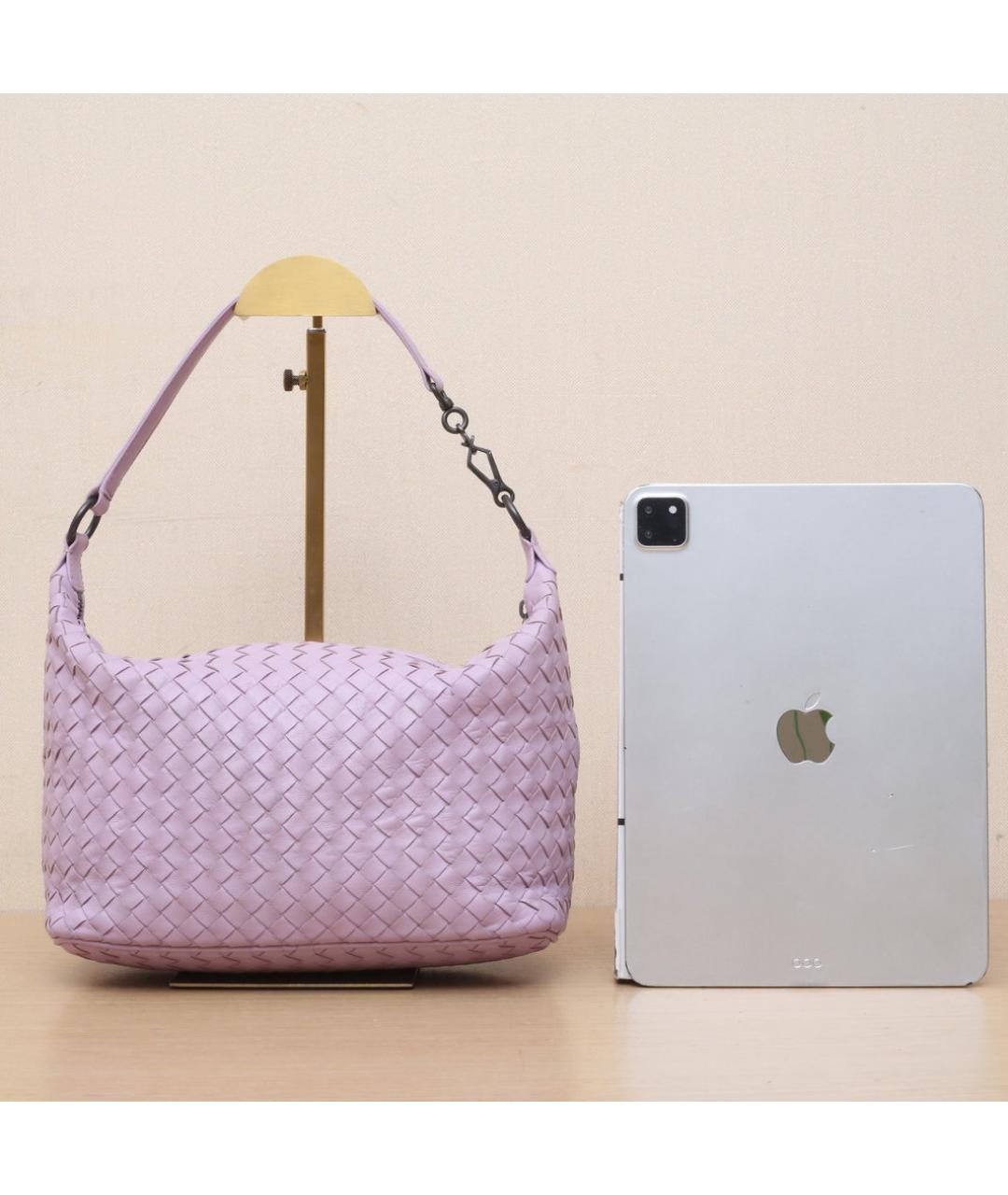 BOTTEGA VENETA Розовая кожаная сумка через плечо, фото 7