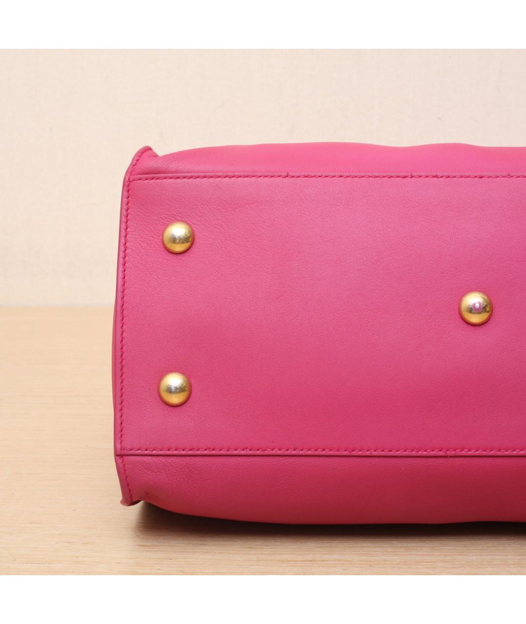 SAINT LAURENT Розовая кожаная сумка через плечо, фото 9