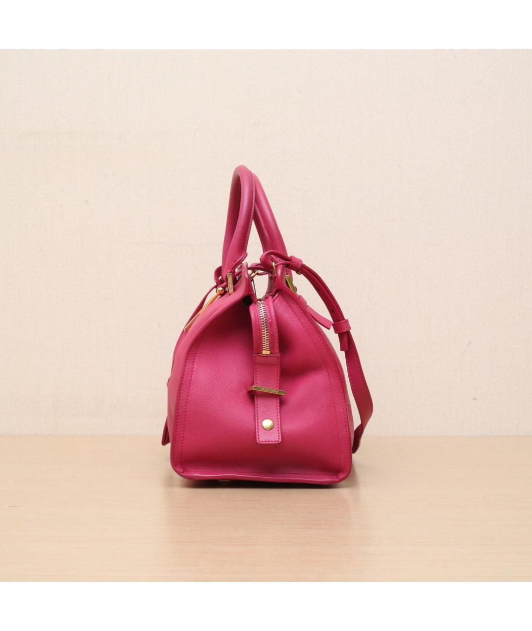 SAINT LAURENT Розовая кожаная сумка через плечо, фото 5