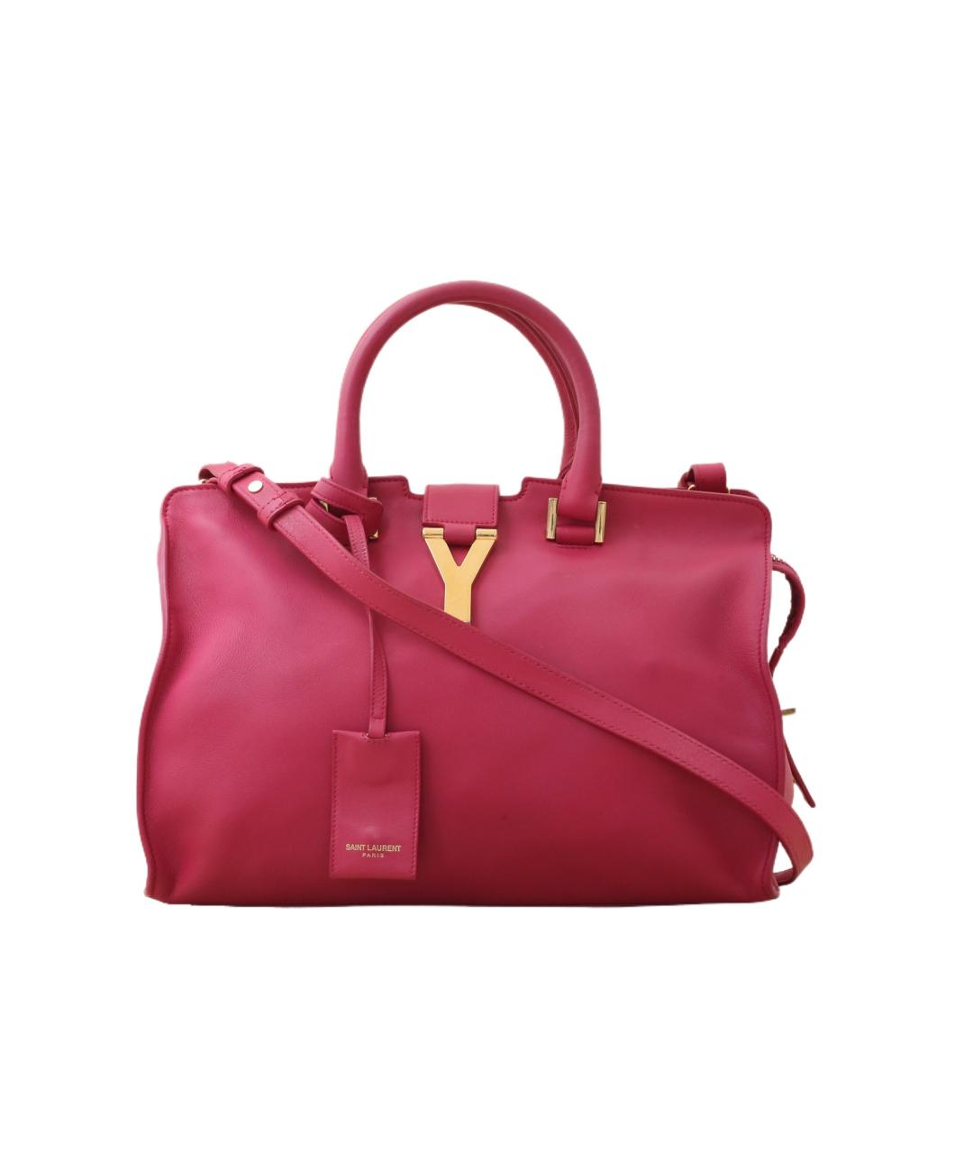 SAINT LAURENT Розовая кожаная сумка через плечо, фото 1