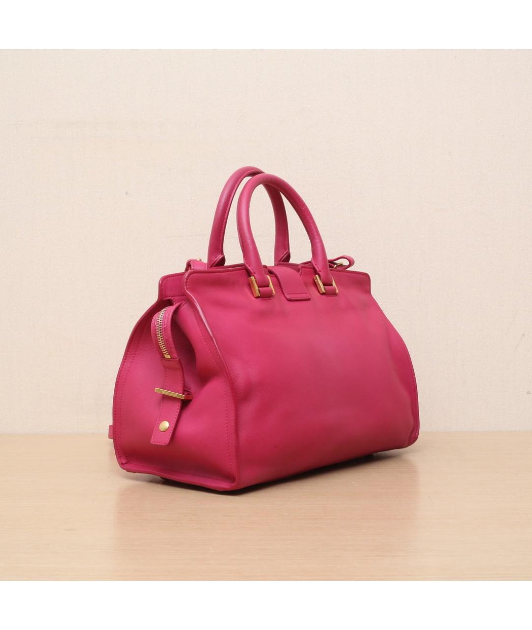 SAINT LAURENT Розовая кожаная сумка через плечо, фото 6