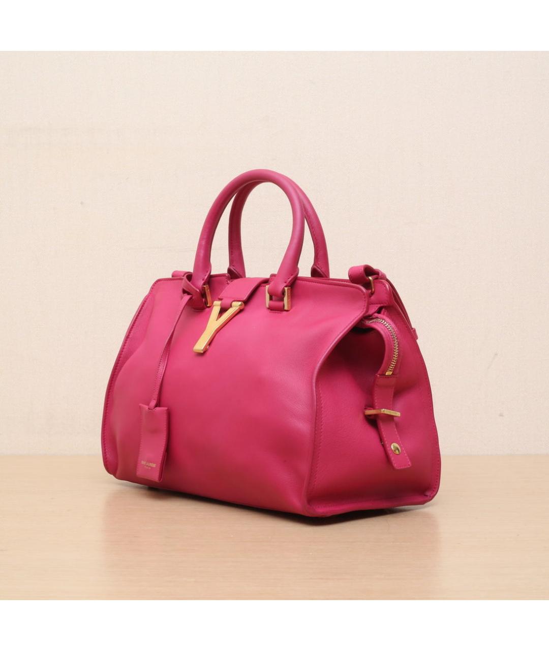 SAINT LAURENT Розовая кожаная сумка через плечо, фото 4