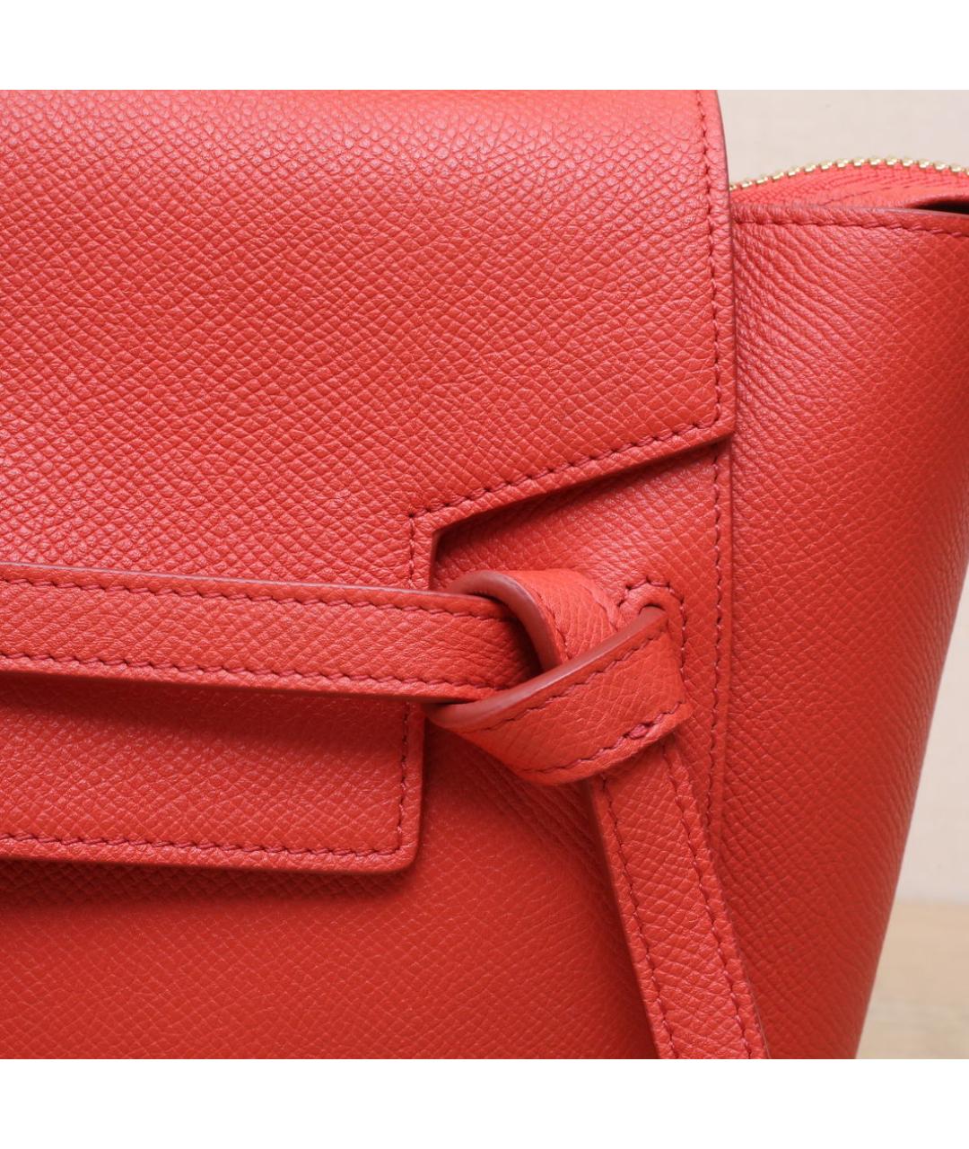CELINE Красная кожаная сумка через плечо, фото 8