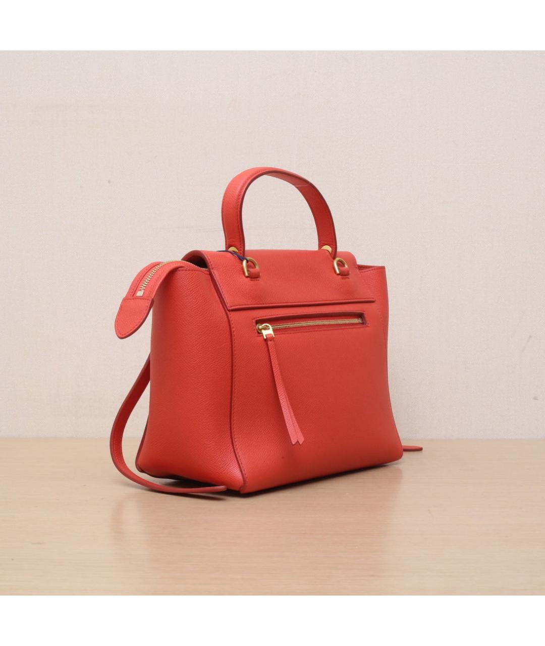 CELINE Красная кожаная сумка через плечо, фото 6