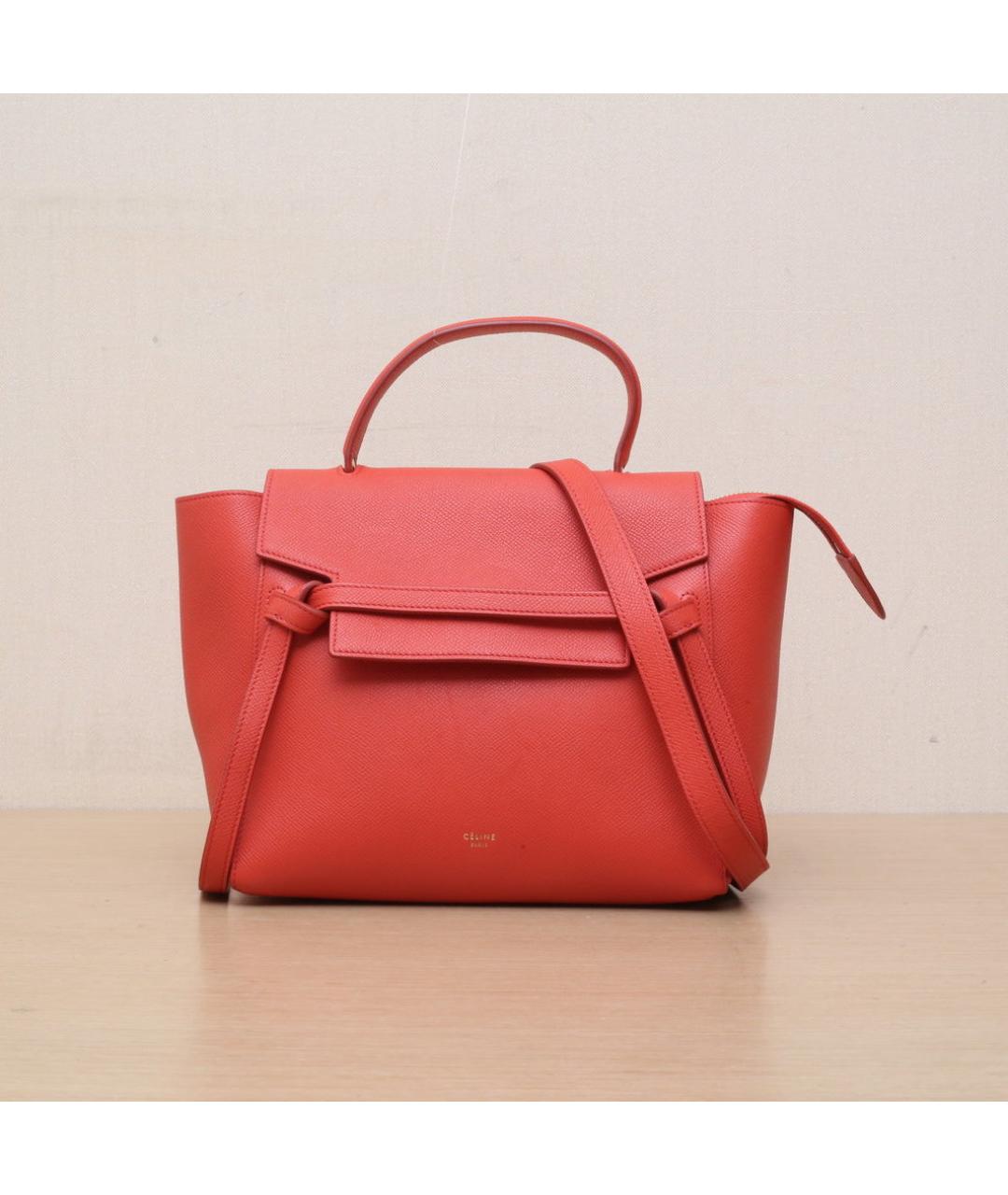 CELINE Красная кожаная сумка через плечо, фото 3