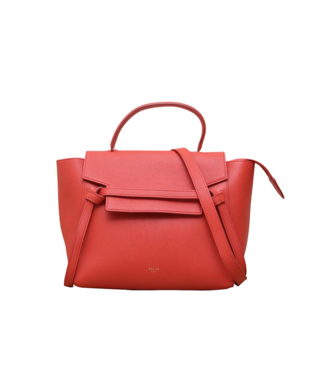 CELINE Красная кожаная сумка через плечо, фото 1