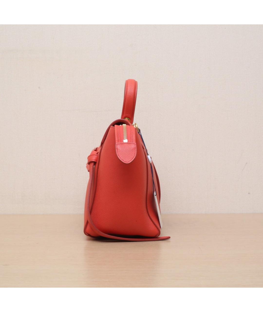 CELINE Красная кожаная сумка через плечо, фото 5