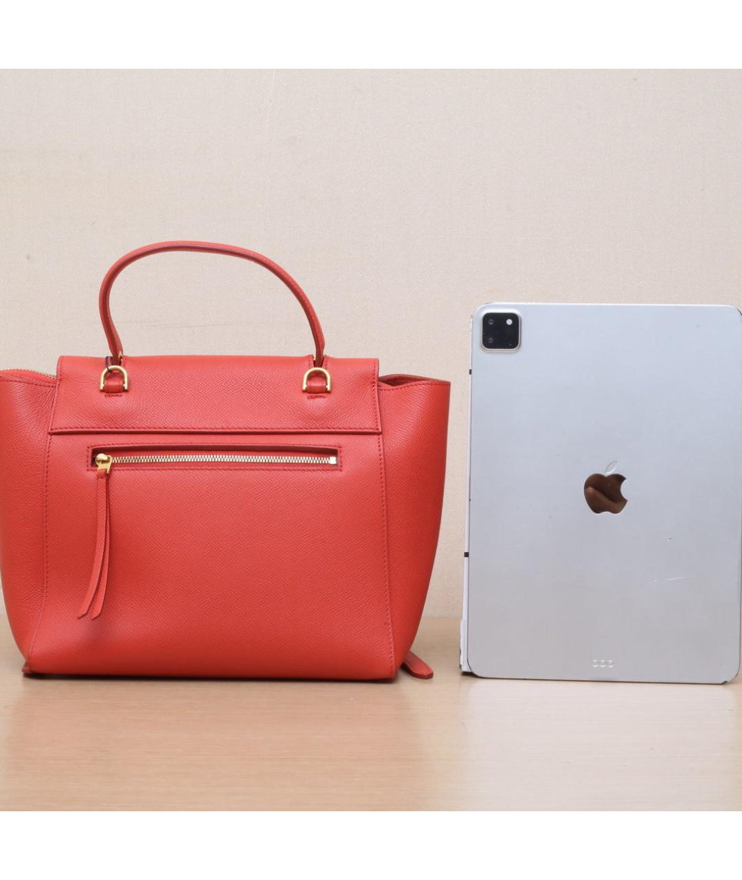 CELINE Красная кожаная сумка через плечо, фото 7