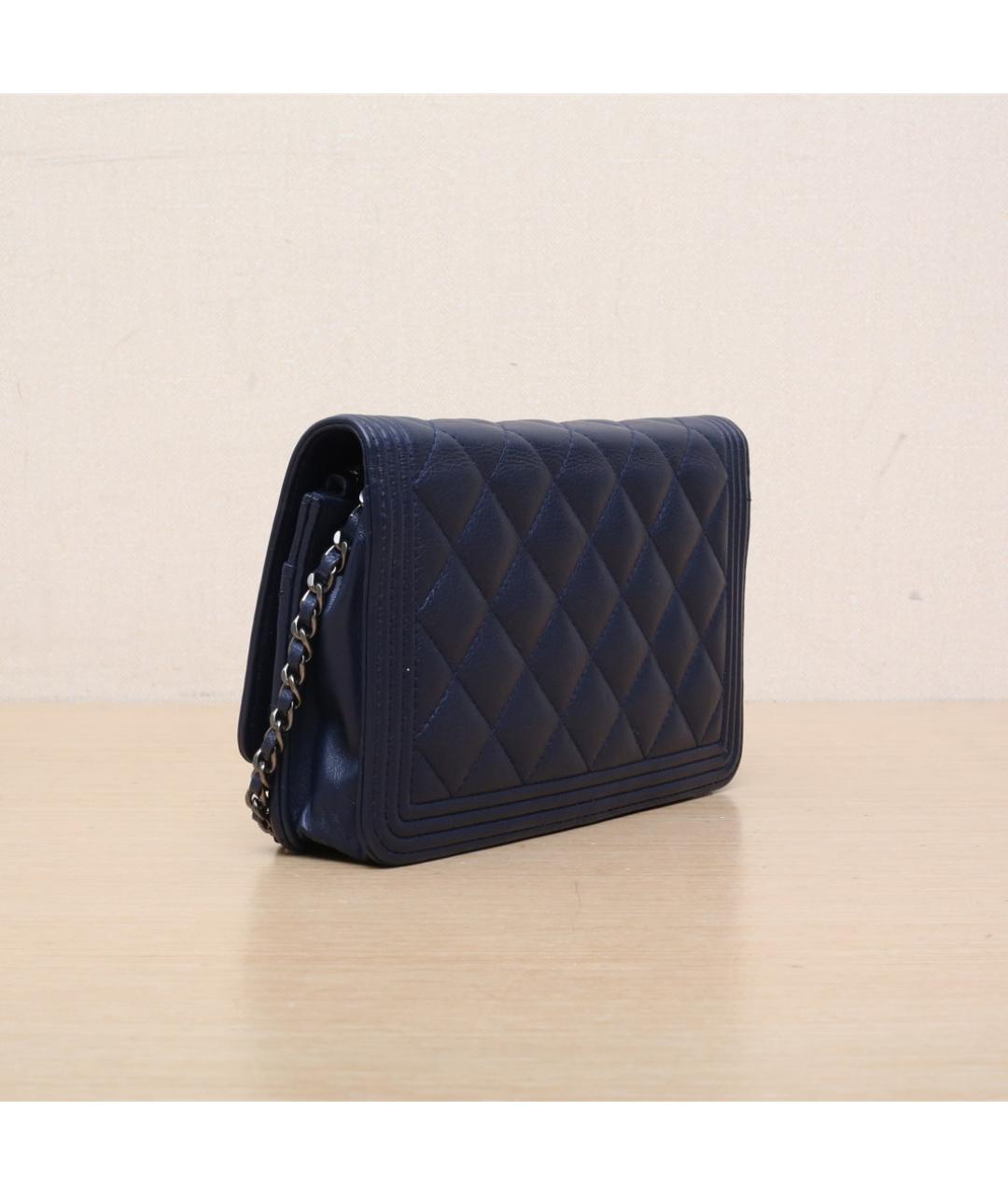 CHANEL Синяя кожаная сумка через плечо, фото 6