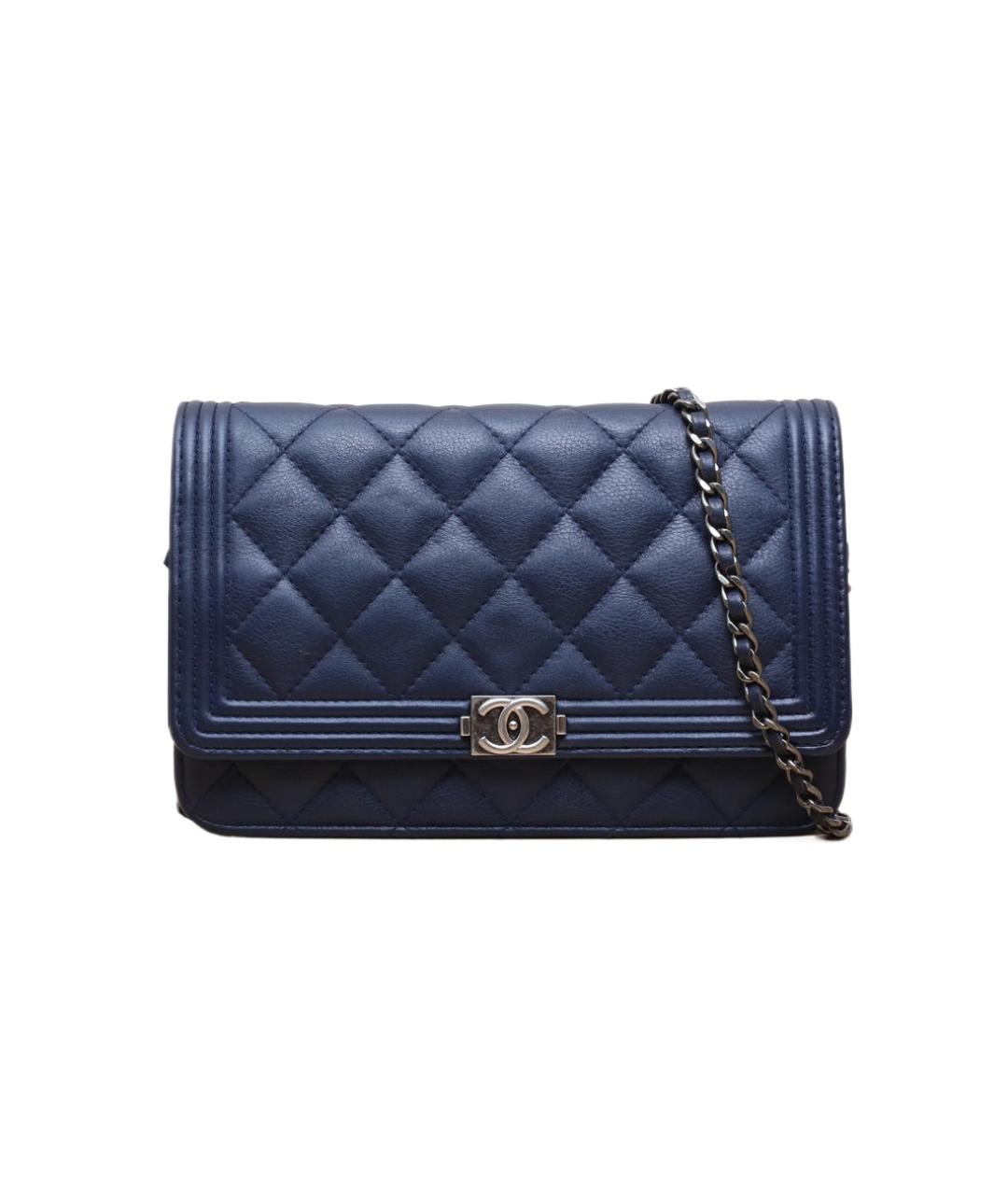 CHANEL Синяя кожаная сумка через плечо, фото 1