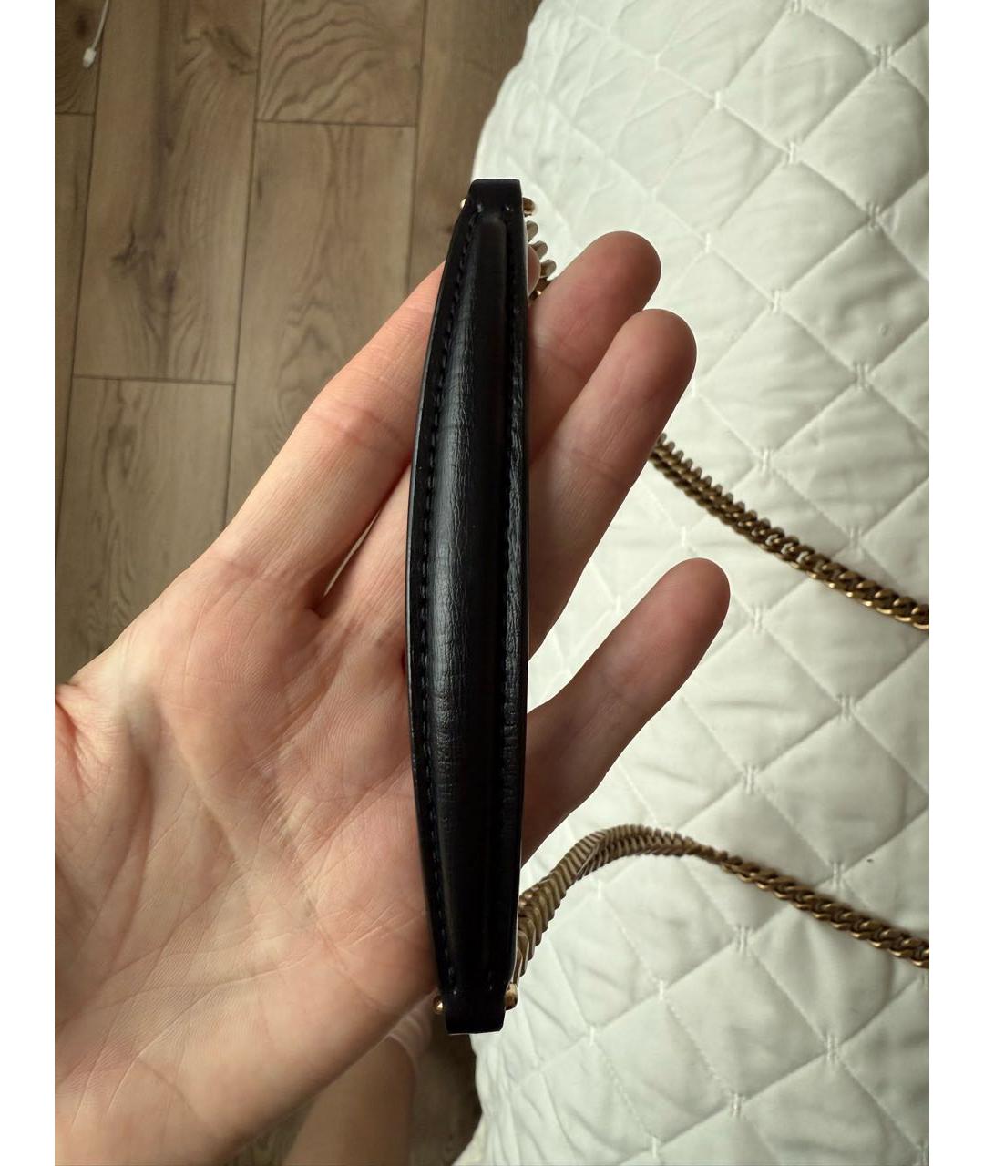 SAINT LAURENT Черная кожаная сумка через плечо, фото 5