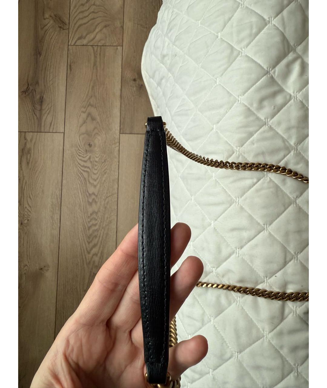 SAINT LAURENT Черная кожаная сумка через плечо, фото 6