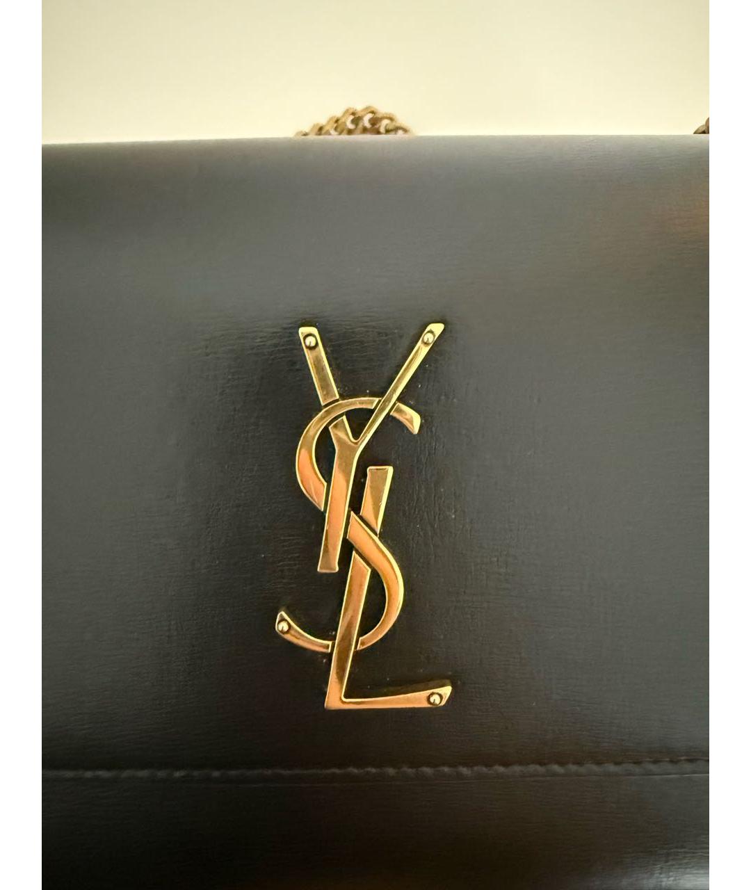 SAINT LAURENT Черная кожаная сумка через плечо, фото 4