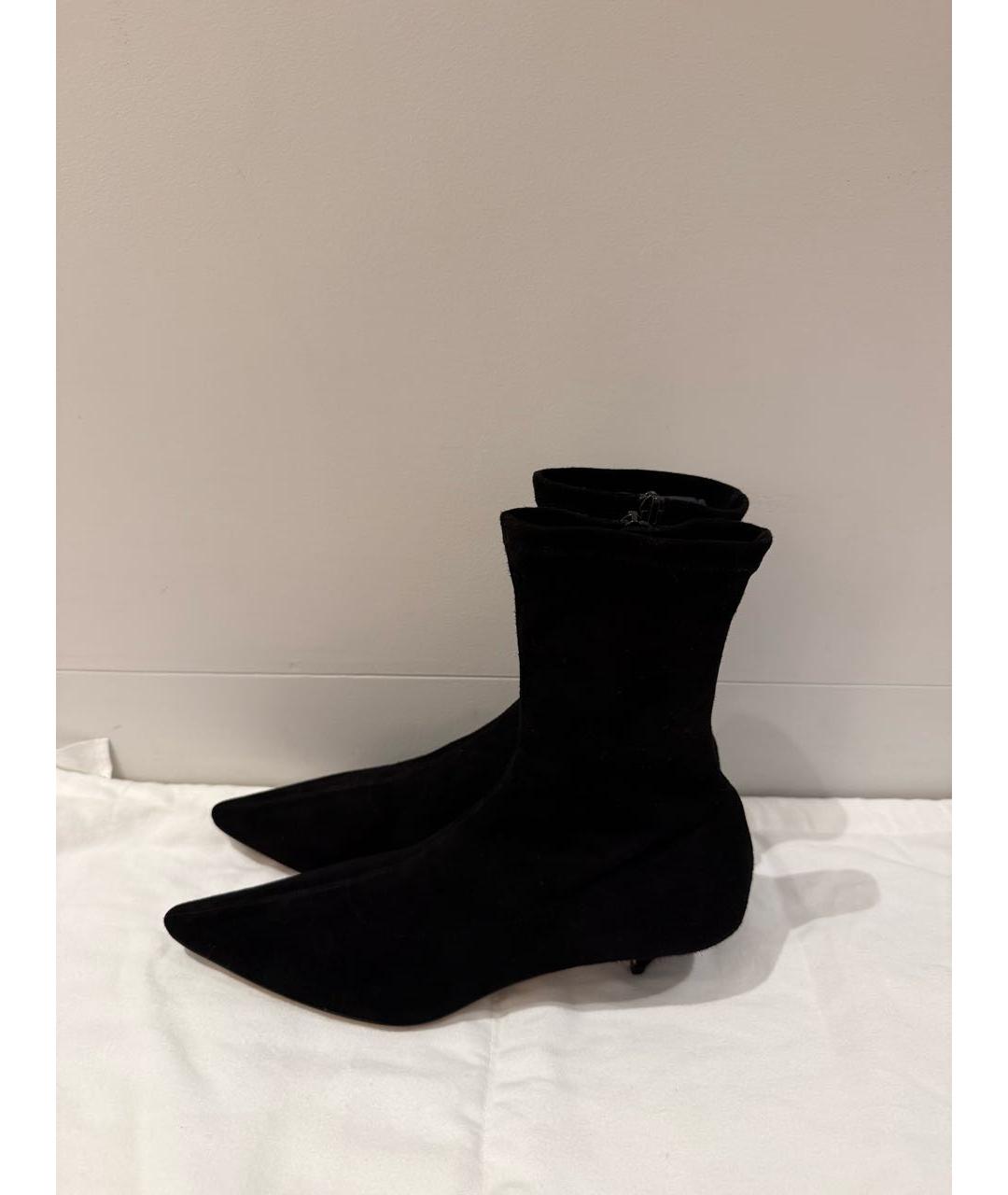 THE ROW Черные замшевые ботильоны, фото 4