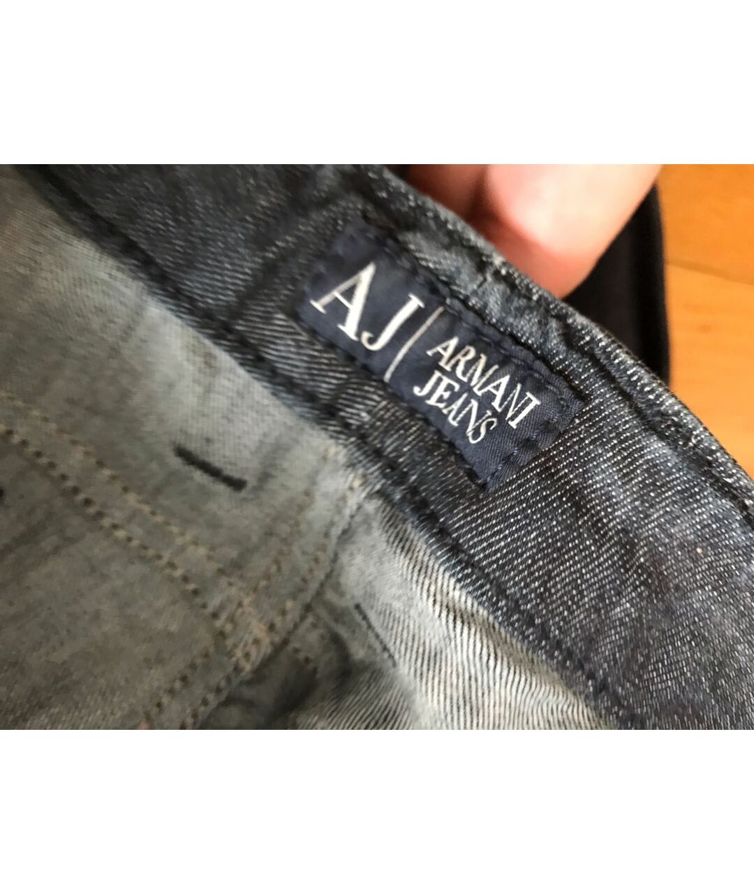 ARMANI JEANS Темно-синие хлопко-эластановые прямые джинсы, фото 5