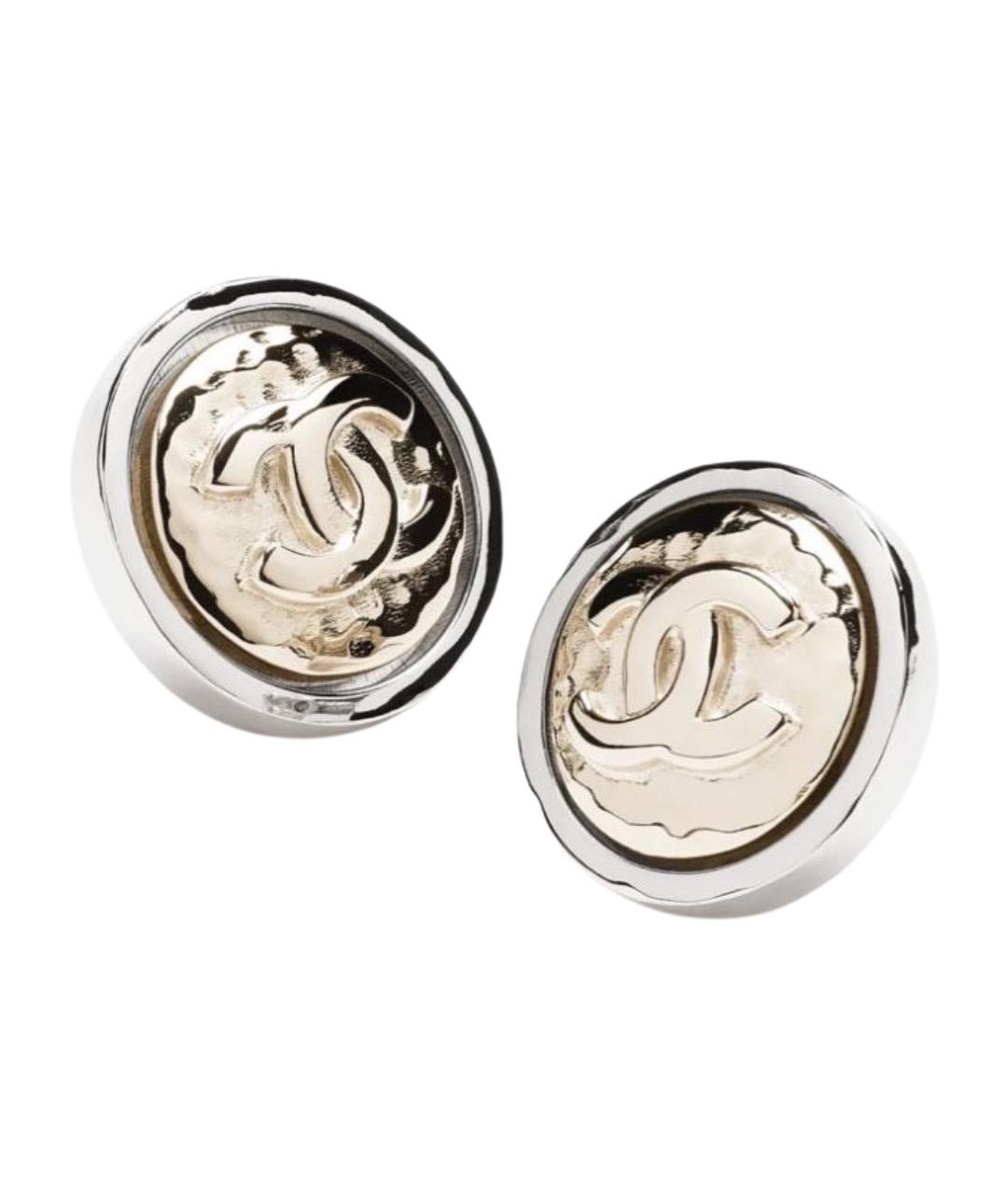 CHANEL Серебряные металлические серьги, фото 1